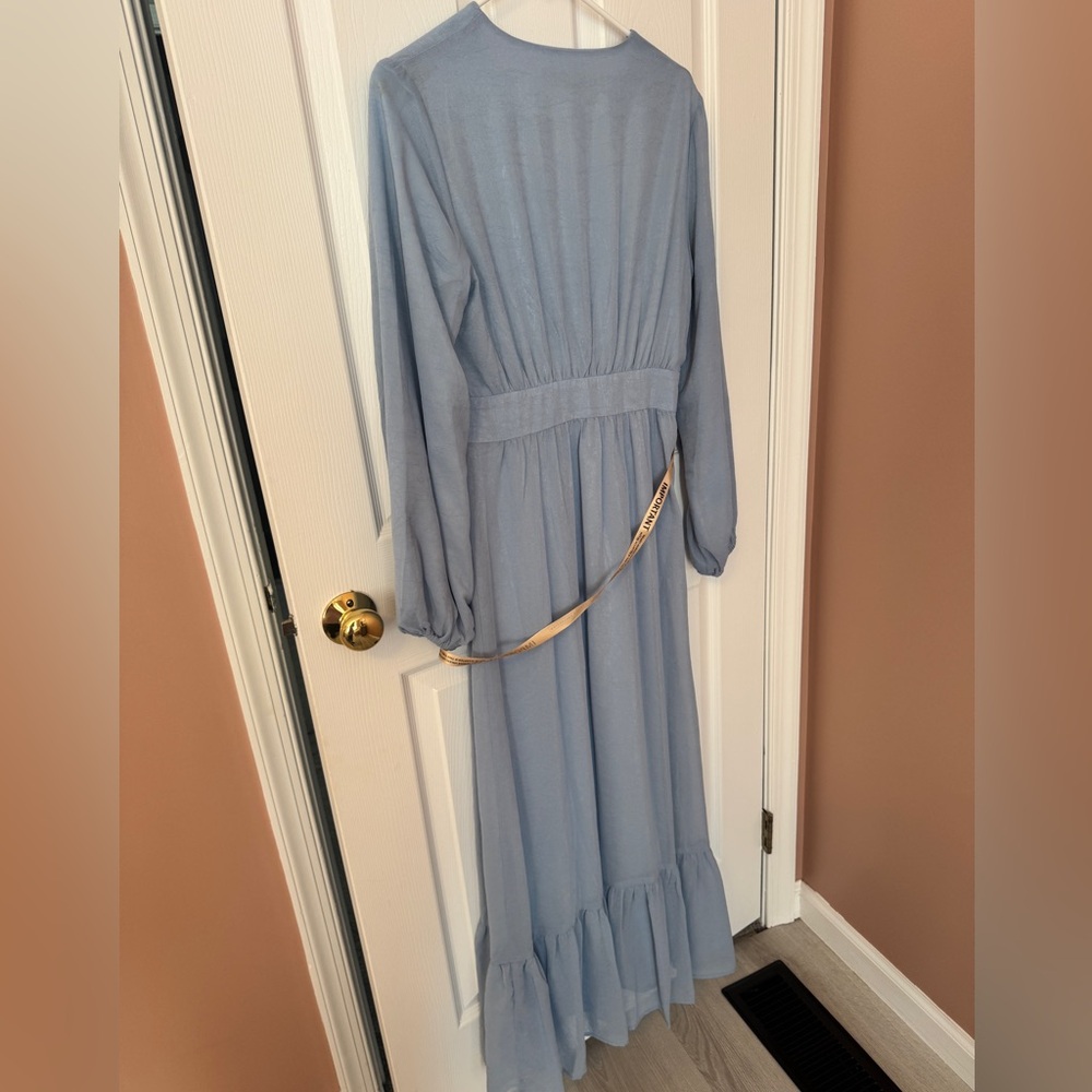 NWT Veiled collection size small maxi long sleeve blue dress - Picture 3 of 3